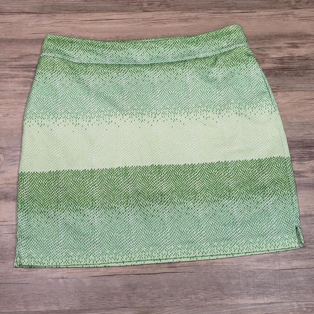Greg Norman Skort Womens Medium Green White Golf Pull On Stretch TL107670